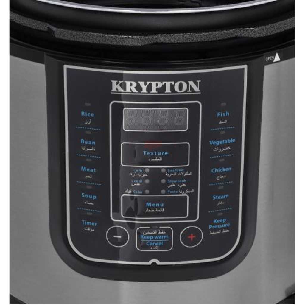 Krypton 6 L Multi-functional Electric Rice, Pressure Cooker KNPC 6297 , Silver