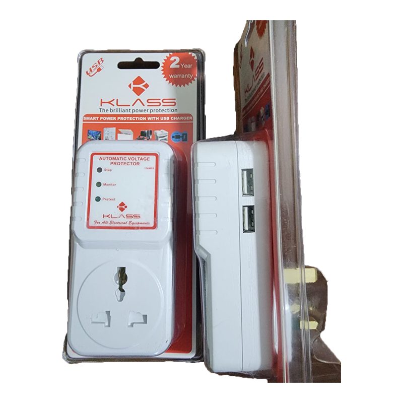 Klass Power Surge Protector With USB (2 years warranty) - White