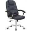 Ergonomic Office Chair Leather With Steel Handle-Black