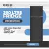 CHiQ 330-Litres Fridge CR330SD; Top Mount Freezer, Doible Door Frost Free Refrigerator With Water Dispenser - Silver