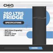 CHiQ 330-Litres Fridge CR330SD; Top Mount Freezer, Doible Door Frost Free Refrigerator With Water Dispenser - Silver