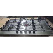 FIESTA 90x60 Built-in Gas Hob, 5-Gas Burners, Auto Ignition, Cast Iron Pan Supports, Euro Pool Gas Burners -Stainless Steel