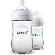 Philips Avent Natural Baby Bottles with Slow Flow teats, Pack of 1(2 Units) (Model SCF033/27)