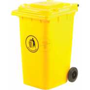 Outdoor 240L Plastic Wheel Dustbin – Standard Household Size – Yellow Baskets, Bins & Containers TilyExpress