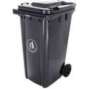 Outdoor 120L Plastic Dustbin Waste Bin, 120 Litres Dustbin - Black