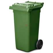 Outdoor 120L Plastic Dustbin Waste Bin, 120 Litres Dustbin, Garbage Bin - Green