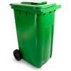 Outdoor 240L Plastic Wheel Dustbin - Standard Size Dustbin, Garbage Bin - Green