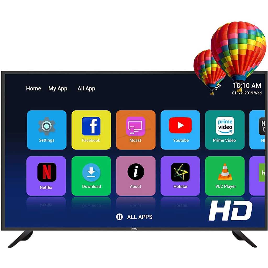 Smart Plus 32- Inch HD Smart Android TV 32SMTKF11; Bluetooth, HDMI, USB, Netflix, Youtube, Prime Video , 2 Remote Controls, Inbuilt Free To Air Decoder - Black