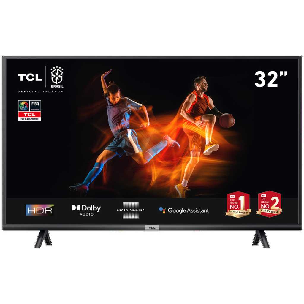 TCL 32-Inch Smart Android LED Digital TV, Bluetooth, Youtube, Netflix, Prime Video, Google Play, Chromecast Built-InHDR10, With Inbuilt Free To Air Decoder, Satellite Tuner - Black