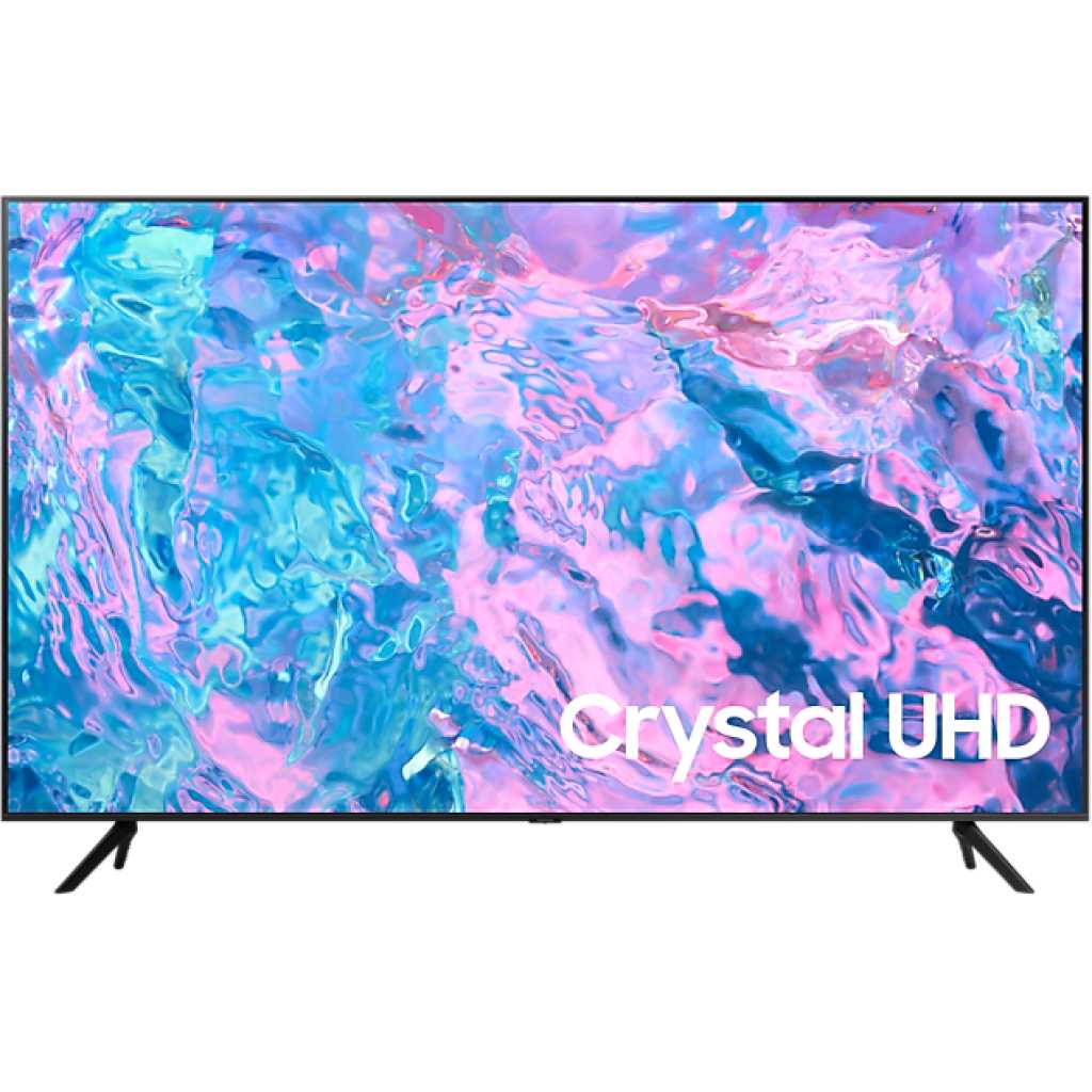 Samsung 55-Inch Crystal UHD 4K Smart LED TV (2023), UA55CU7000; Tizen, Built-in Receiver, Wi-Fi, Bluetooth, Smart Hub, SmartThings - Black