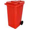 Outdoor 240L Plastic Wheel Dustbin - Standard Size Dustbin, Garbage Bin - Red