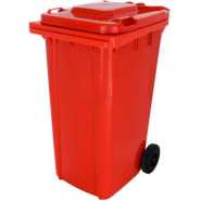 Outdoor 240L Plastic Wheel Dustbin – Standard Household Size – Red Baskets, Bins & Containers TilyExpress