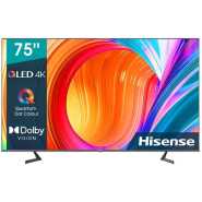 Hisense 75-Inch QLED UHD 4K, Quantum Dot, HDR Dolby Vision, Smart TV, Bluetooth, Ethernet, HDMI, USB, Optical, Youtube, Netflix, Prime Video, Disney, Inbuilt Free To Air Decoder - Black