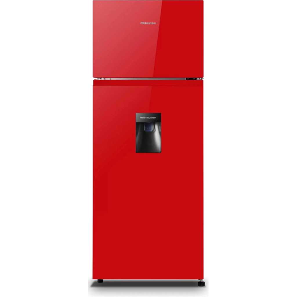 Hisense 270-Litre Fridge RD-27DR; Water Dispenser Top Mounted Freezer Double Door Fridge Refrigerator - Red