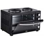 RAF 40 Litres Electric Oven Cooker With 2 Hot Plates- Black