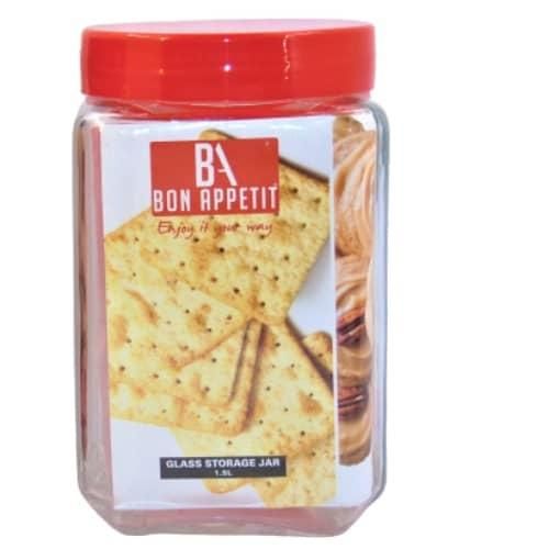 Bon Appetit 2L Glass Cereal Cookies Storage Jar Container Bottle Tin- Clear