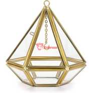 Acrylic Ring Display Holder Geometric Jewelry Box Wedding Gift Box Hanging Prism Stand Proposal Ring Display Case (Diamond Shape)
