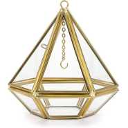 Acrylic Ring Display Holder Geometric Jewelry Box Wedding Gift Box Hanging Prism Stand Proposal Ring Display Case (Diamond Shape)