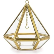 Acrylic Ring Display Holder Geometric Jewelry Box Wedding Gift Box Hanging Prism Stand Proposal Ring Display Case (Diamond Shape)