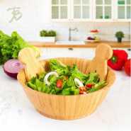 Bamboo 26Cm Bamboo Fruit Salad Serving Bowl Dish - Brown