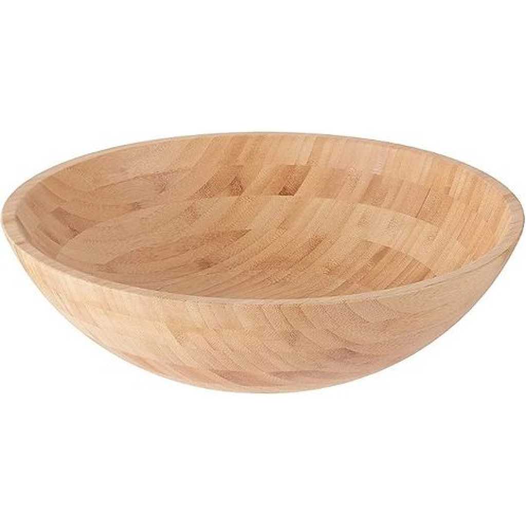 Bamboo 28Cm Bamboo Fruit Salad Serving Bowl Dish-Brown