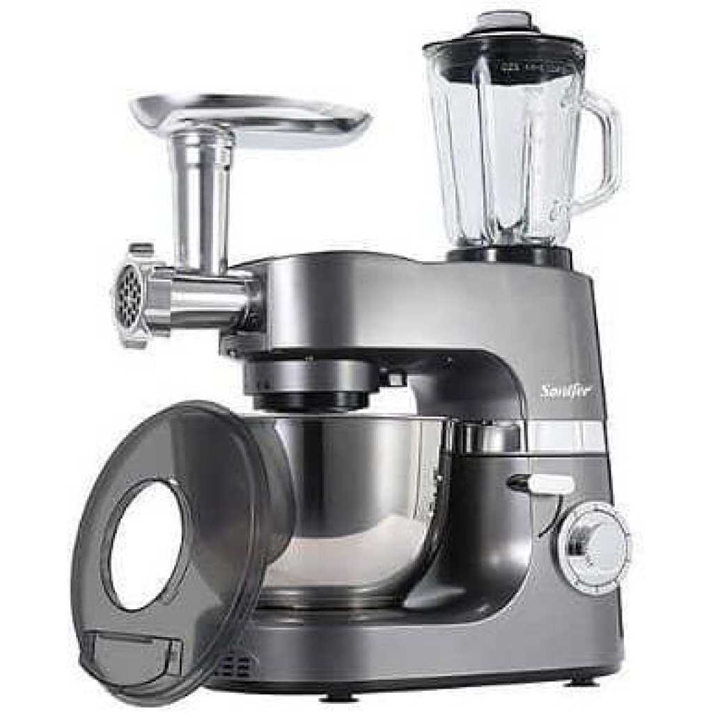 Sonifer 7 L 6 Speed 3 in 1 Food Mixer Professional Commercial Blender Stand Mixer Meat Grinder For Home- Silver