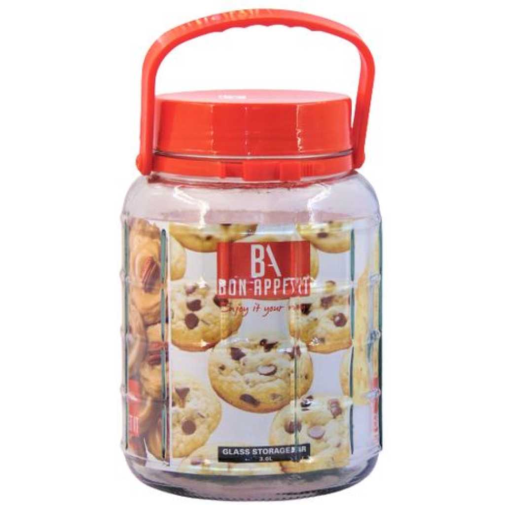 Bon Appetit 5L Glass Cereal Cookies Storage Jar Container Bottle Tin- Clear