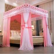 All pink 4 Stand Curtain Mosquito Net
