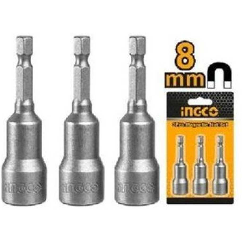 INGCO 3 Pcs 8mm Magnetic Nut Set AMN0831