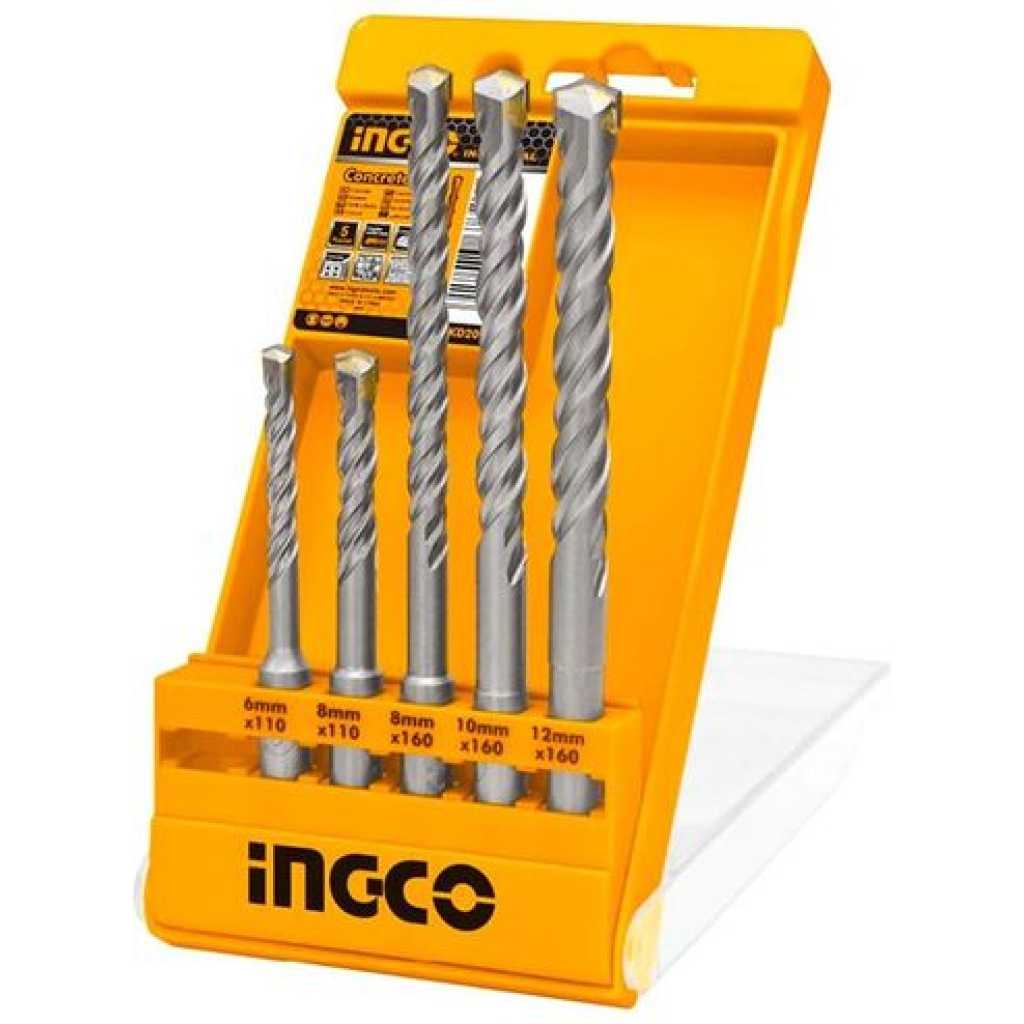 INGCO 5 Pcs SDS Plus Hammer Drill Bits Set AKD2052