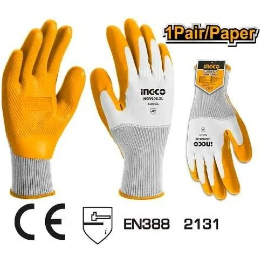 INGCO Latex Gloves HGVL04-XL