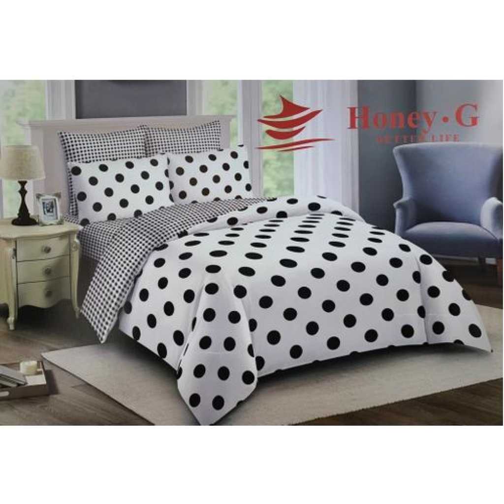 Polka Dot 4Pcs Duvet Set With 2 Pillowcases & 1 Bedsheet 5 * 6 - Multicolor