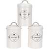 3 Piece Tea Sugar Coffee Canister Sealed Jar Storage Container Cans- Cream.