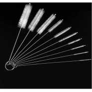 10PCS Nylon Cleaning Brushes - Nylon Cleaning Brush Set Test Tube Bottle Straw Washing Cleaner Bristle Kit- White