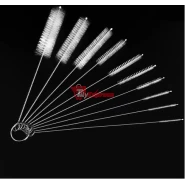 10PCS Nylon Cleaning Brushes - Nylon Cleaning Brush Set Test Tube Bottle Straw Washing Cleaner Bristle Kit- White