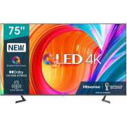 Hisense 75-Inch QLED UHD 4K, Quantum Dot, HDR Dolby Vision / HDR 10 / HDR 10 +, Smart TV, Bluetooth, Ethernet, HDMI, USB, Optical, Youtube, Netflix, Prime Video, Disney, Inbuilt Free To Air Decoder - Black