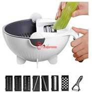 9 In 1 Multi Functional Wet Basket Chopper, Grater And Slicer-White