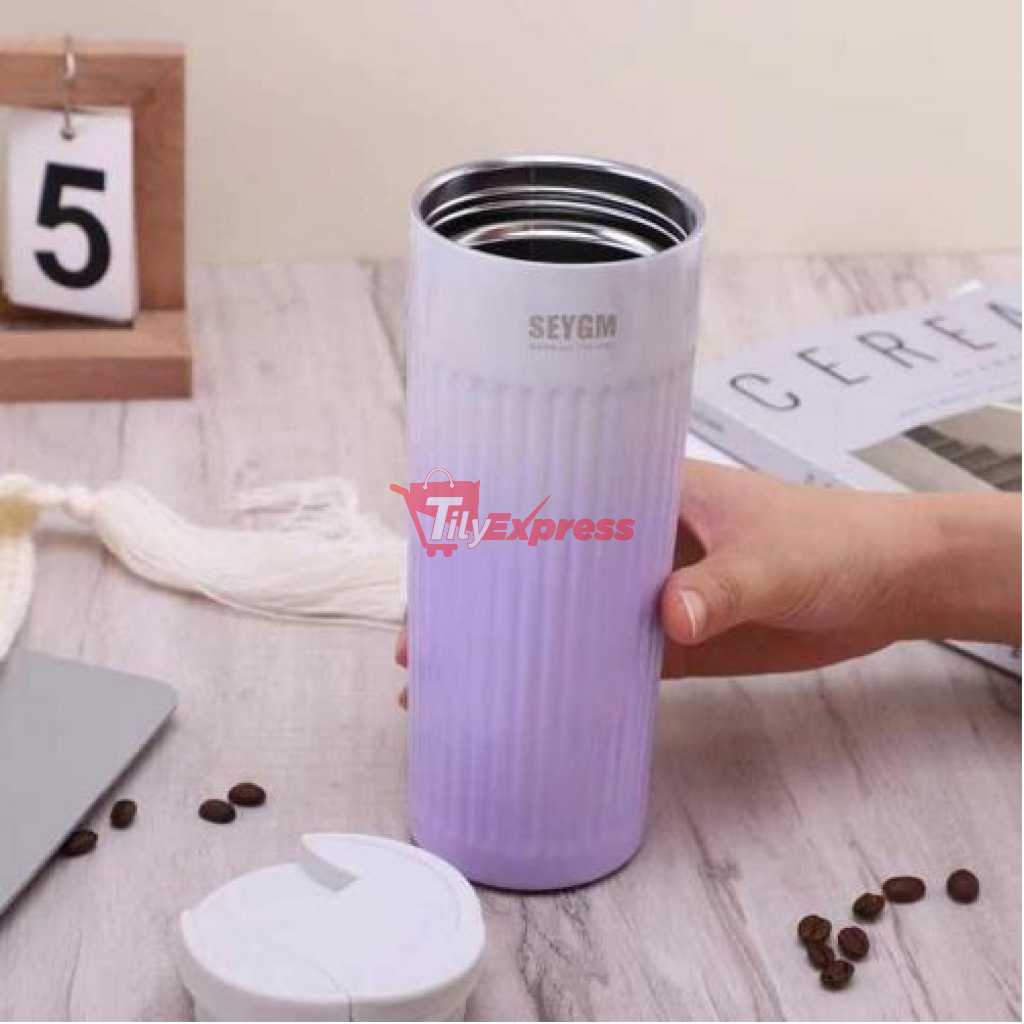 Stainless Steel Thermos Mug Colorful Double Wall Portable Outdoor Travel Coffee Tumbler Mug Cup- Multi-colour
