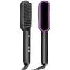 2-in-1 Electric Hair Straightener, Comb, Cutler PTC Heating Brush - Black