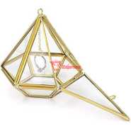 Acrylic Ring Display Holder Geometric Jewelry Box Wedding Gift Box Hanging Prism Stand Proposal Ring Display Case (Diamond Shape)