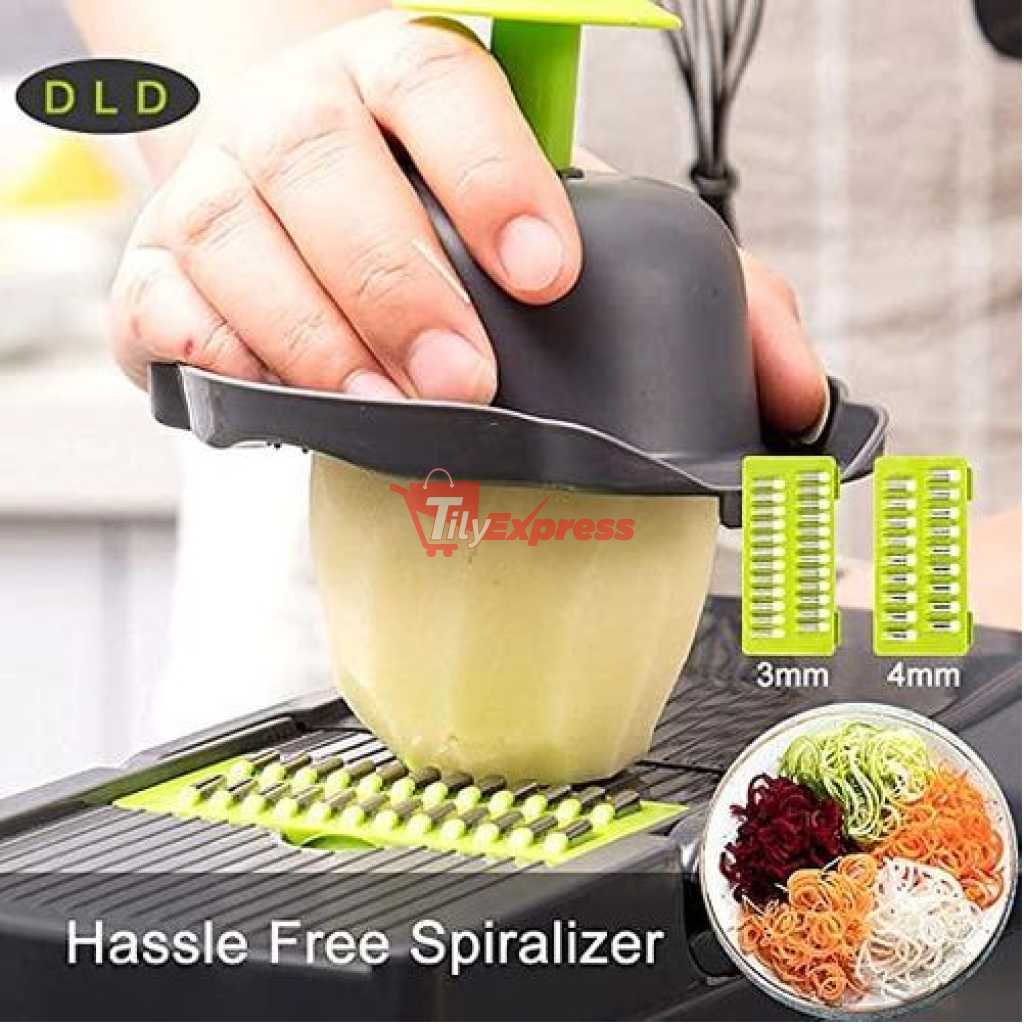 11 in 1 Multi-function Vegetable and Fruit Chopper Kitchen Diced Artifact Potato Shredded grater grater household potato chip sliced grater -Grey