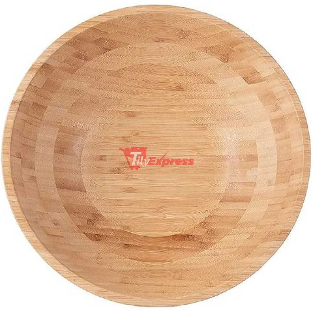 Bamboo 28Cm Bamboo Fruit Salad Serving Bowl Dish - Brown