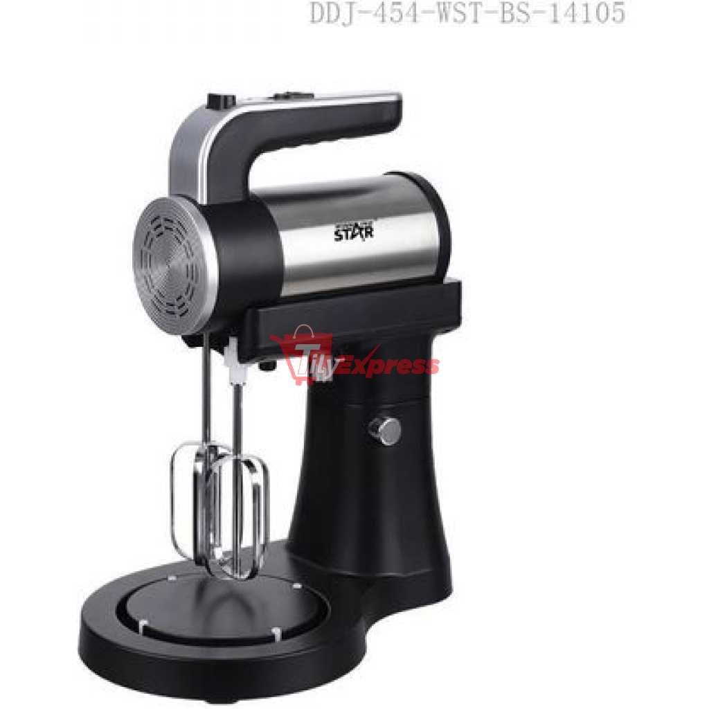 Sonifer 4.5L Knead Dough Stand Hand Mixer Egg Beater With Pure Copper Motor 1.2m Pure Copper Wire 5-Speed BS Plug - Silver