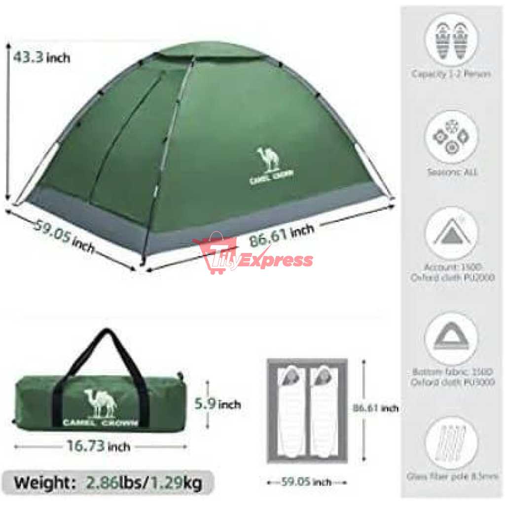 2/3/4 Person Camping Tent with Removable Rain Fly, Easy Setup Outdoor Tents Water Resistant Lightweight Portable for Family Backpacking Camping Hiking Traveling- Multicolor