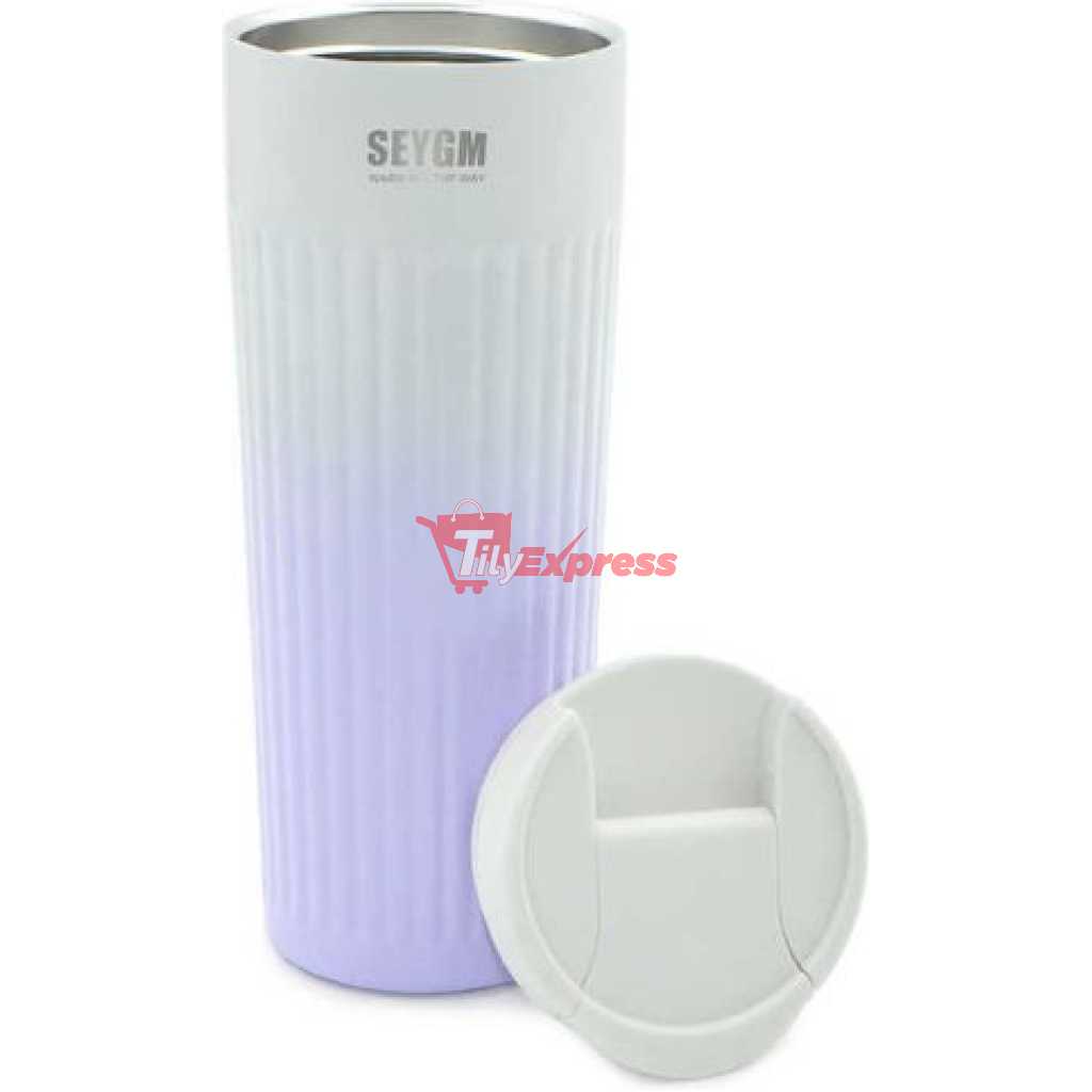 Stainless Steel Thermos Mug Colorful Double Wall Portable Outdoor Travel Coffee Tumbler Mug Cup- Multi-colour