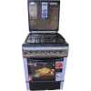 KLASS Cooker 60x60cm, 3 Gas Burners + 1 Hot Plate, Electric Oven & Grill, Rotisserie, Oven Lamp & Timer, Glass Top, 4TTE-6631TI - Inox