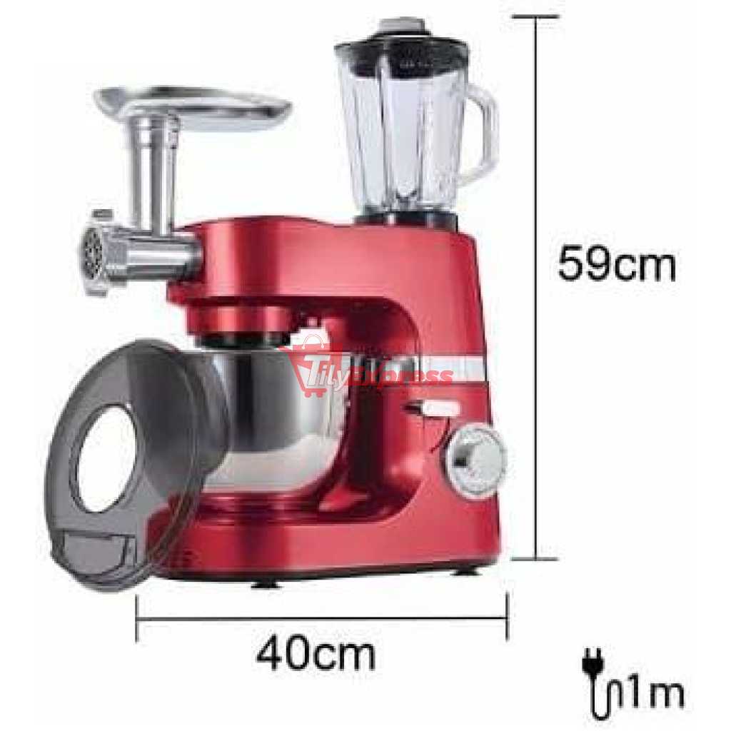 Sonifer 7 L 6 Speed 3 in 1 Food Mixer Professional Commercial Blender Stand Mixer Meat Grinder For Home - Silver