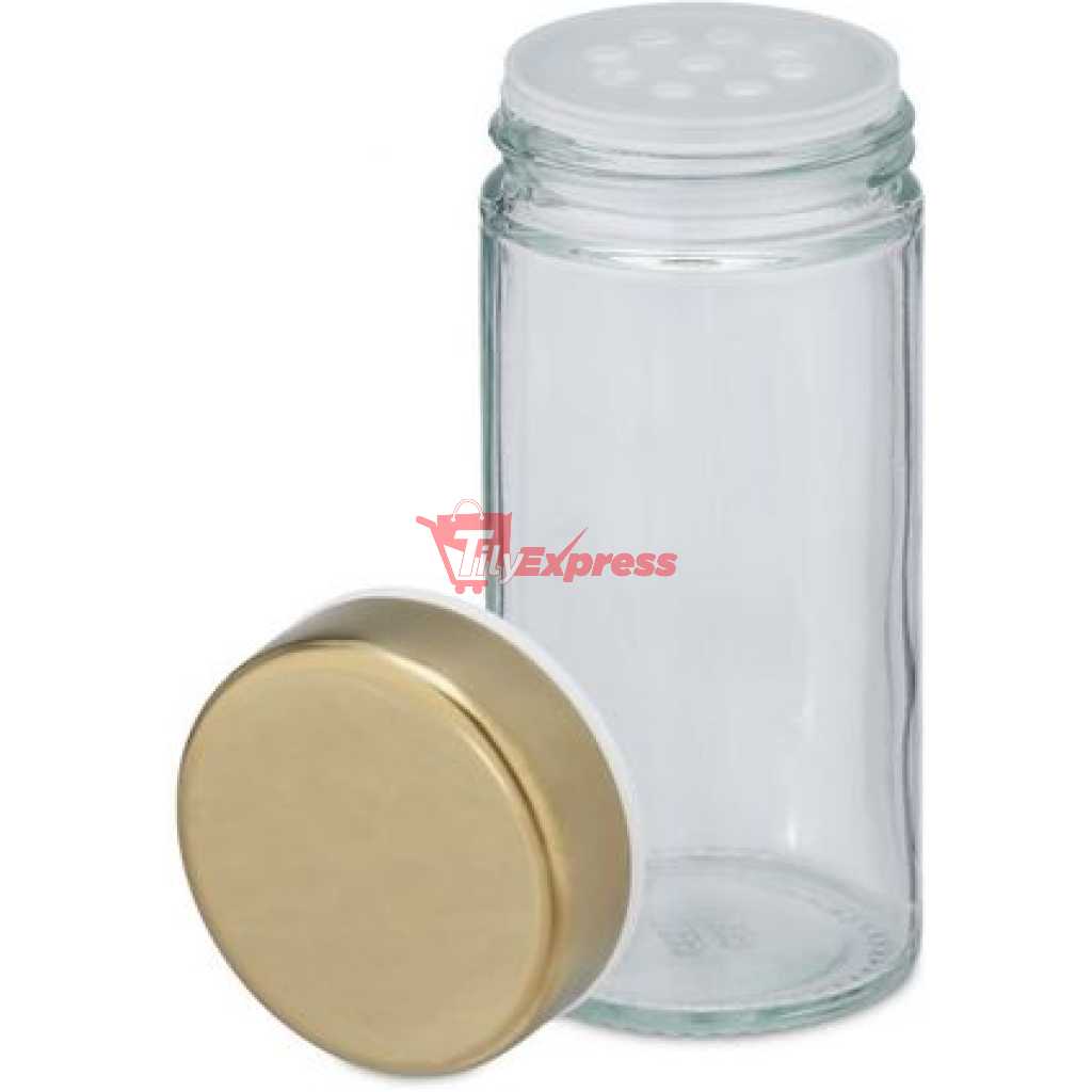 Countertop Glass Rotating Spice Rack 12 Spice Jars Organizer Bottle- Gold.