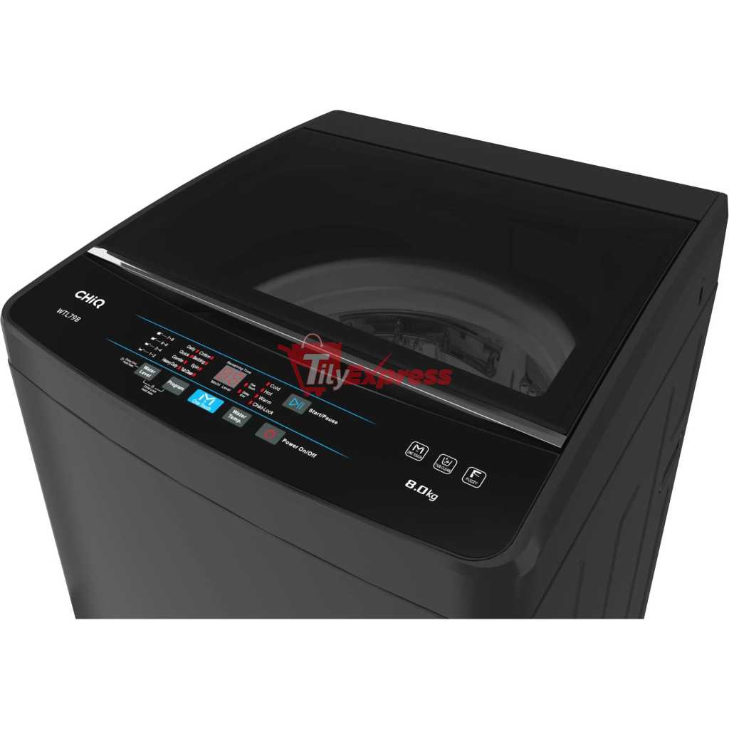 CHiQ 8kg Top Load Washing Machine Fully Automatic (Grey)