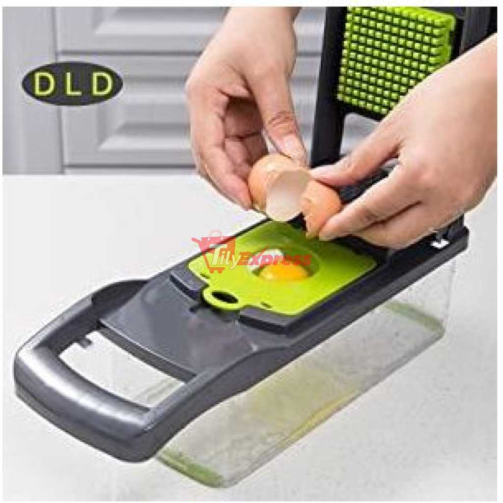 11 in 1 Multi-function Vegetable and Fruit Chopper Kitchen Diced Artifact Potato Shredded grater grater household potato chip sliced grater -Grey